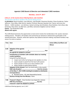 draft agenda! - Cowichan Lake and River Stewardship Society