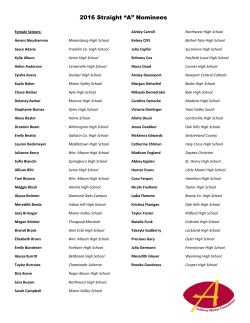 2016 Straight &ldquo;A&rdquo; Nominees - the Anthony Mu&ntilde;oz Foundation