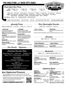 Store Menu - DoubleDave`s Pizzaworks