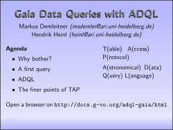 Gaia Data Queries with ADQL - Cosmos