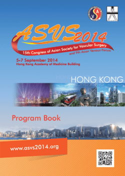 ASVS 2014 Program Book - Asian Society For Vascular Surgery