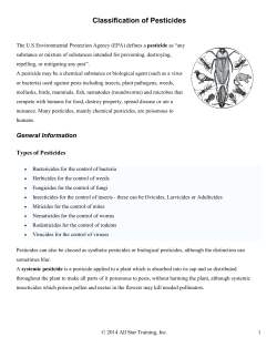 Pesticide Classes - All Star Training