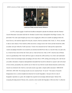 Lincoln Prize acceptance Speech