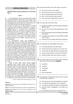 l&iacute;ngua inglesa - Vestibular PUCRS