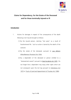 Fatal accidents - St John`s Chambers