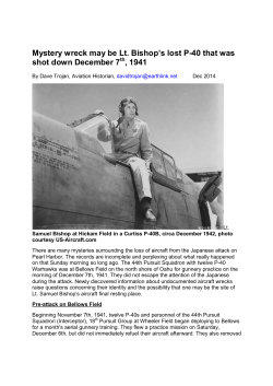 Mystery wreck may be Lt. Bishop`s lost P