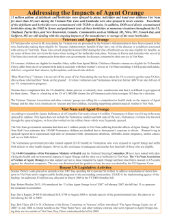 Addressing the Impacts of Agent Orange