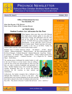October - Edmund Rice Christian Brothers