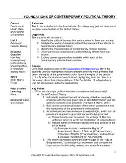 FOUNDATIONS OF CONTEMPORARY POLITICAL THEORY