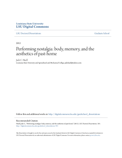 Performing nostalgia: body, memory, and the aesthetics of past-home