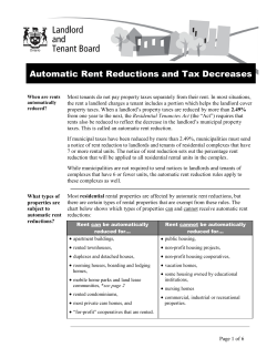 Automatic Rent Reductions and Tax Decreases