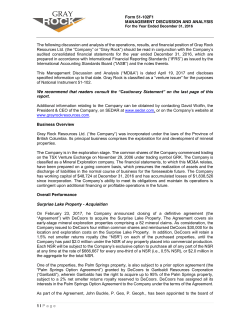 Q4 MDA - Gray Rock Resources