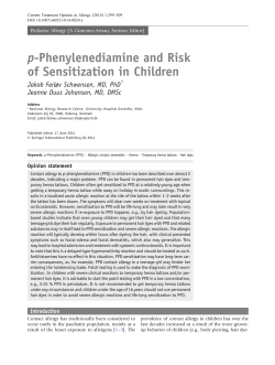 p-Phenylenediamine and Risk of Sensitization in Children