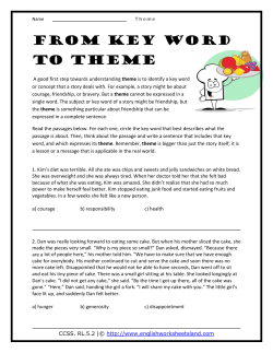 From Key Word to Theme - English Worksheets Land