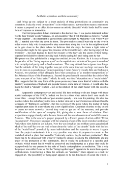 Aesthetic separation, aesthetic community