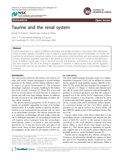 Taurine and the renal system - Journal of Biomedical Science
