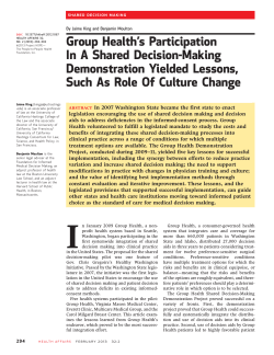 Group Health`s Participation In A Shared Decision