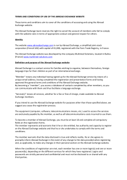 TERMS AND CONDITIONS OF USE OF THE ABROAD EXCHANGE