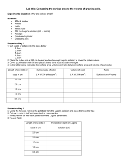 why are cells so small (potatoes) bio 8 cell div lab surface area potato