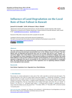 Influence of Land Degradation on the Local Rate of Dust Fallout in