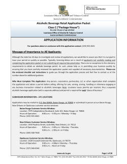 class c application - The Louisiana Office of Alcohol and