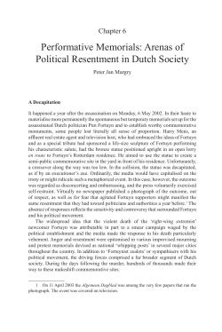 Performative Memorials: Arenas of Political Resentment in Dutch