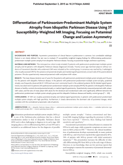 Differentiation of Parkinsonism-Predominant Multiple System