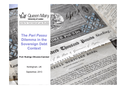 The Pari Passu Dilemma in the Sovereign Debt Context
