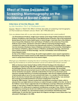 Effect of Three Decades of Screening Mammography on the