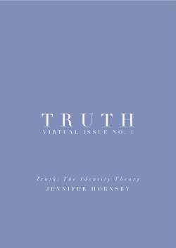 JENNIFER HORNSBY VIRTUAL ISSUE NO. 1 Truth: The Identity