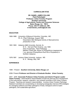 Resume - SUBR Urban Forestry Department.