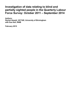 Investigation of data relating to blind and partially sighted people in