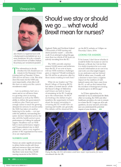 Should we stay or should we go what would Brexit mean for nurses?