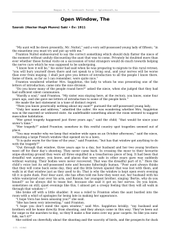 Open Window, The - Magyar HP Lovecraft Port&aacute;l