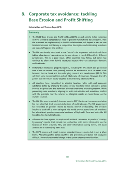 8. Corporate tax avoidance: tackling Base Erosion and Profit Shifting