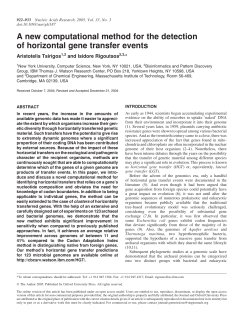 A new computational method for the detection of horizontal gene