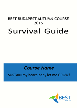 Survival Guide - BEST Budapest