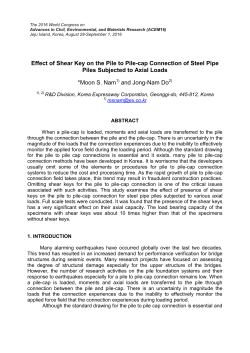 Effect of Shear Key on the Pile to Pile
