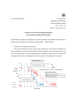 Introduction of our New Technology Development Into the Lithium