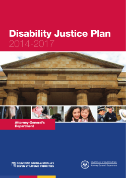 Disability Justice Plan 2014-2017