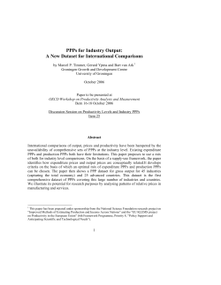 PPPs for Industry Output: A New Dataset for