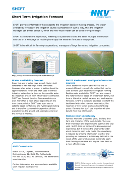 Short Term Irrigation Forecast