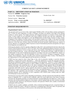 unhcr vacancy announcement part 2a – identification of position