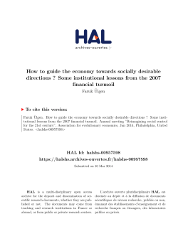 How to guide the economy towards socially desirable - Hal-SHS