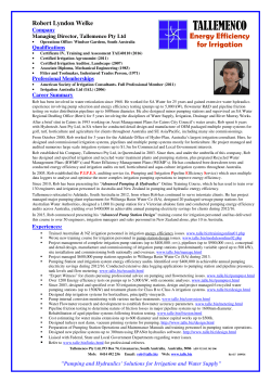 Resumè Summary - Tallemenco Pty Ltd