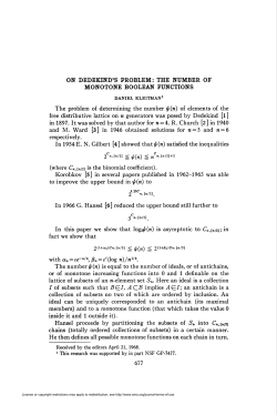the number of monotone boolean functions