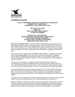 FOR IMMEDIATE RELEASE THE 20th ANNIVERSARY