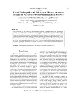 Use of Prokaryotic and Eukaryotic Biotests to Assess Toxicity of