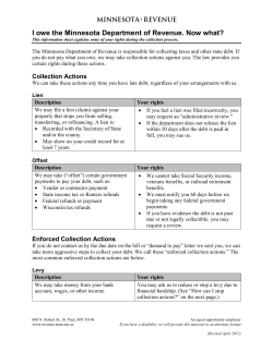 Collection Actions - Minnesota Department of Revenue