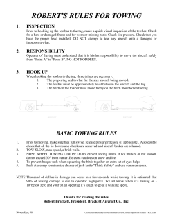 robert`s rules for towing - Brackett Aircraft Company